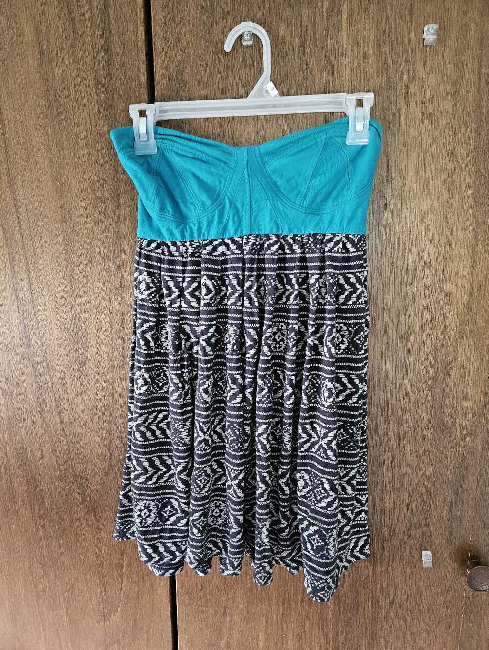 Y2K Billbong Strapless Tube Mini Dress Boho Festival Party - Small